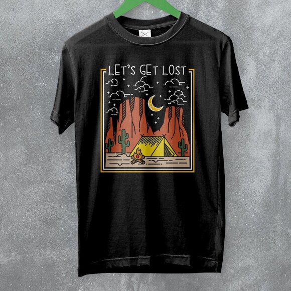 Nature Desert Vibes Get Lost Outdoor Adventure Scenic Wildlife Art T-Shirt 159 - Picture 1 of 5